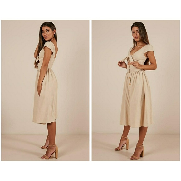 NWT Beige Just Can't Help It Dress - Picture 2 of 6